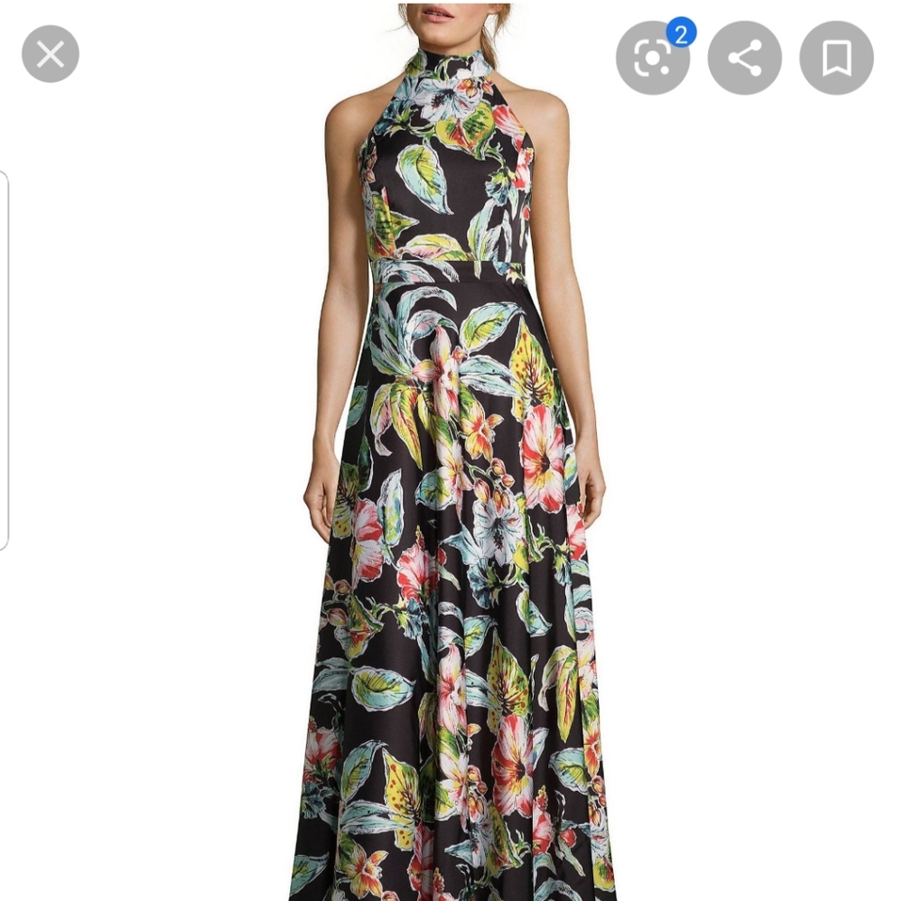 NICOLE MILLER NY Tropical Halter Maxi